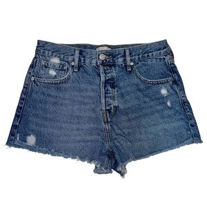 PacSun High Rise Relaxed Denim Shorts Size 27 Distressed Cutoff Jean Shorts